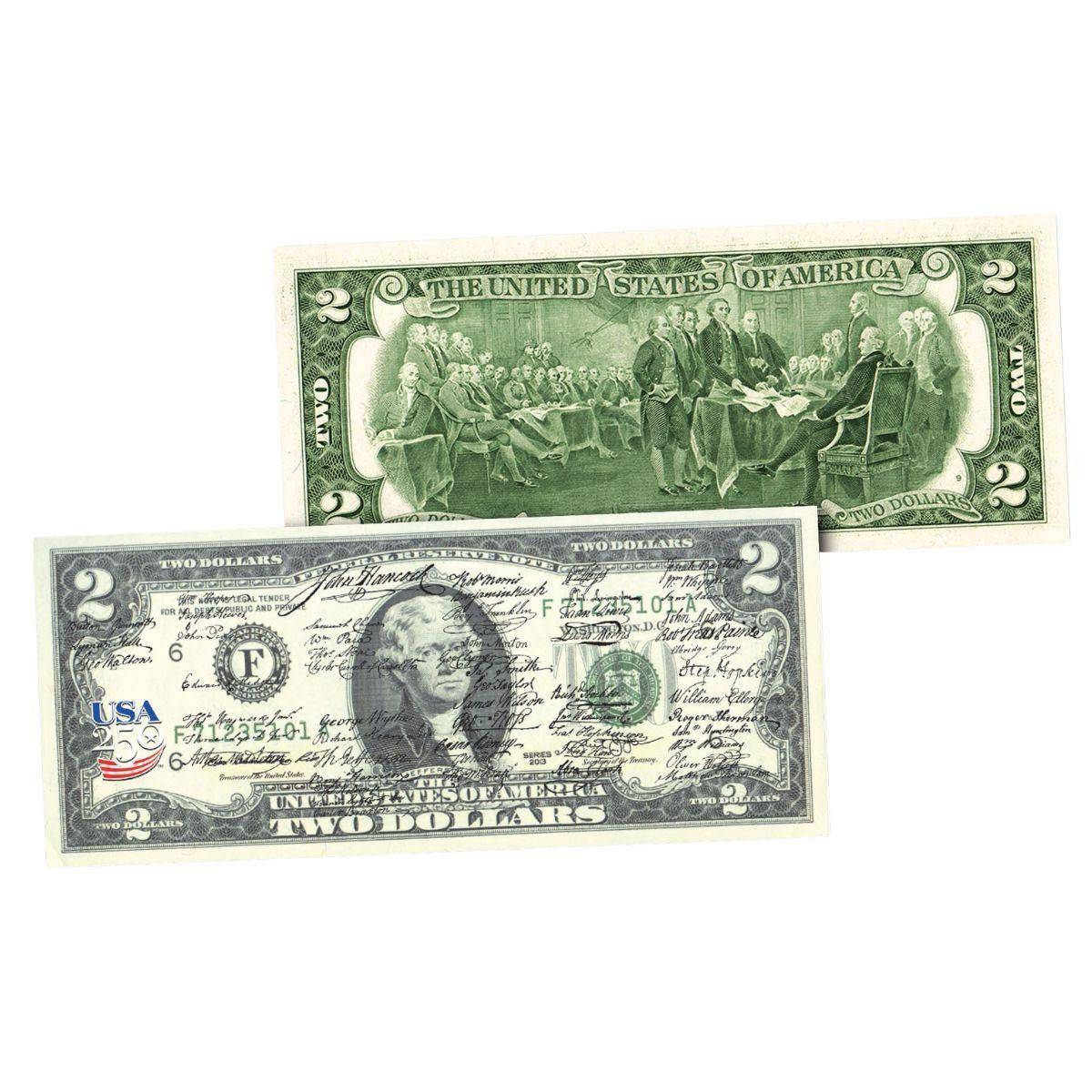 1776-2026 U.S. Genuine Legal Tender $2 Bill 'America's 250th' Declaration Signers Edition (07/31)