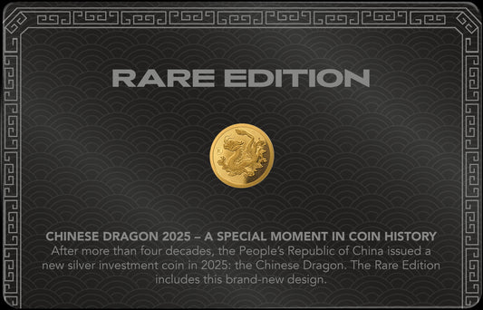 2025 Gabon Chinese Dragon Rare Edition 1g Gold Coin in Card