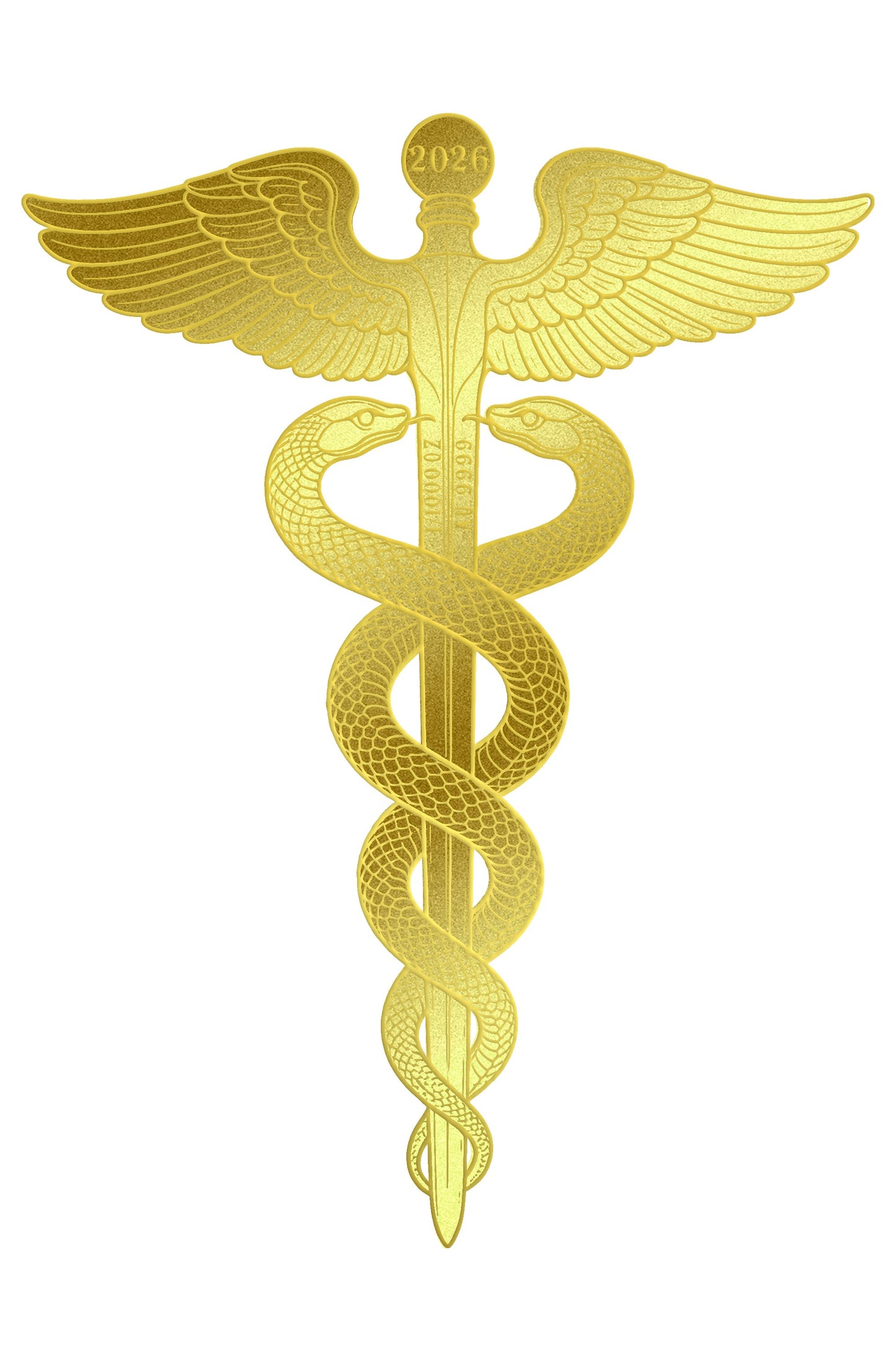 2026 Caduceus Shaped 1/1000 oz Gold Medal in Card (07/08)