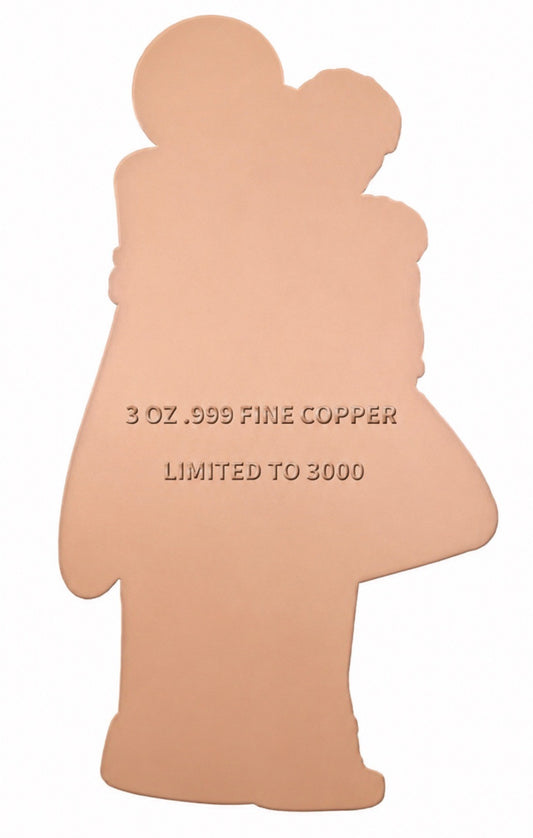 Fill 'Er Up Colorized Shaped 3 oz Copper Medal (07/17)