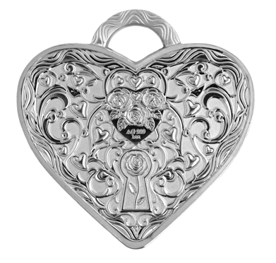 The Lock of Love Shaped 1 oz Silver Medal