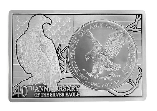 2026 U.S. Eagle 40th Ann. 3 oz Silver Coin in Bar