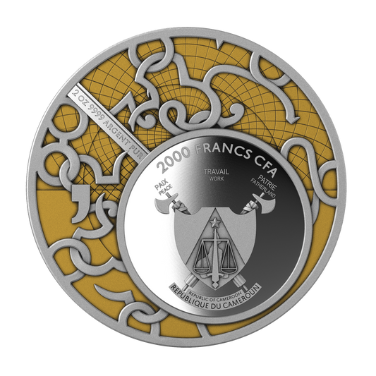 2026 Cameroon Paris & the Three Graces Gold Gilt 2 oz Silver Coin (07/15)