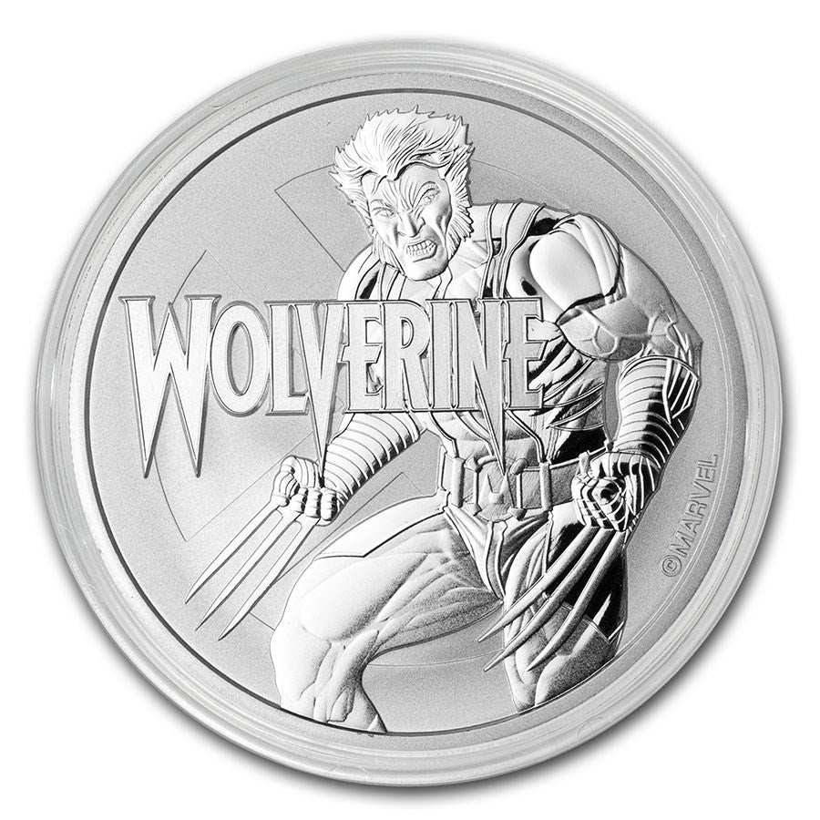 In Stock! 2021 Tuvalu 1 oz Silver $1 Marvel Series Wolverine BU