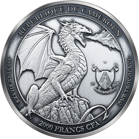 2026 Cameroon Emerald Dragon Eye 1 oz Silver Coin