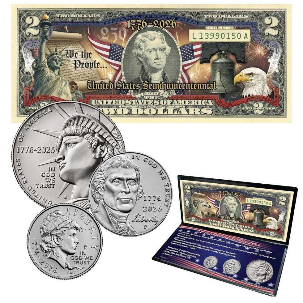250 Years of American Independence Coin and Colorized Currency Set (06/19)