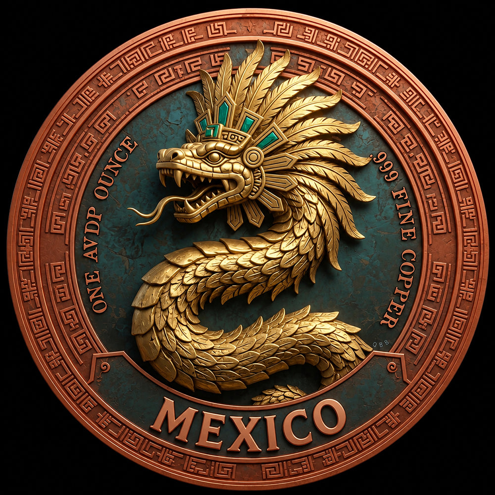 Angel de la Indepedencia Colorized 1 oz Copper Round (08/12)