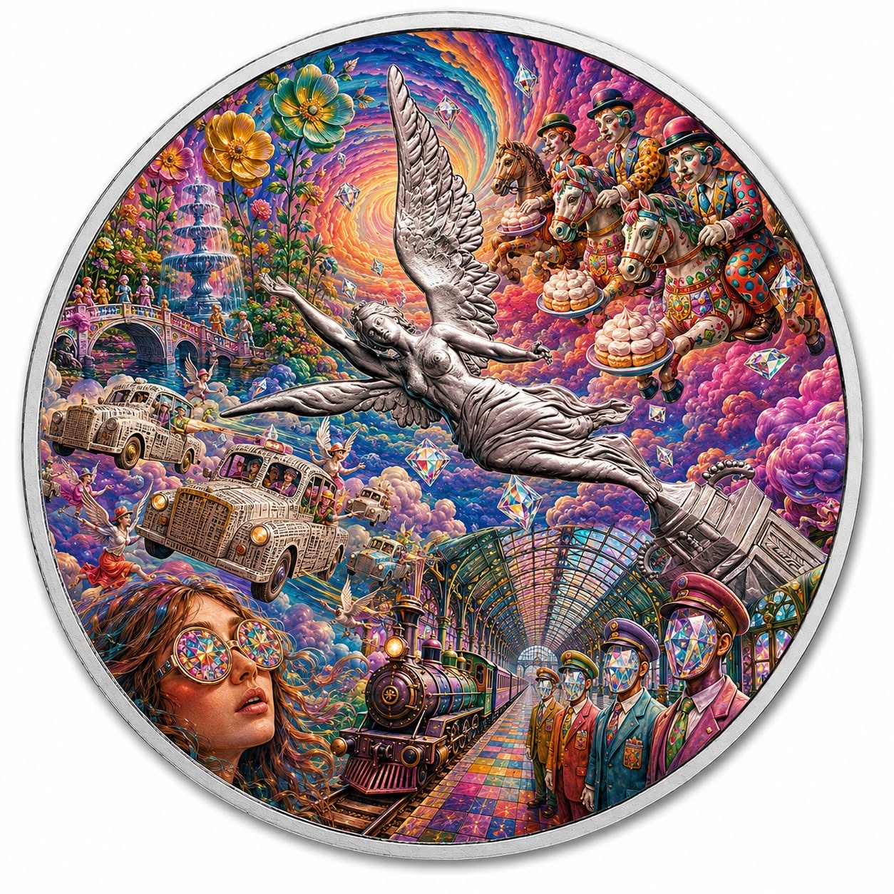 2024 Mexico Libertad in the Sky with Diamonds 1 oz Silver Coin (07/08)