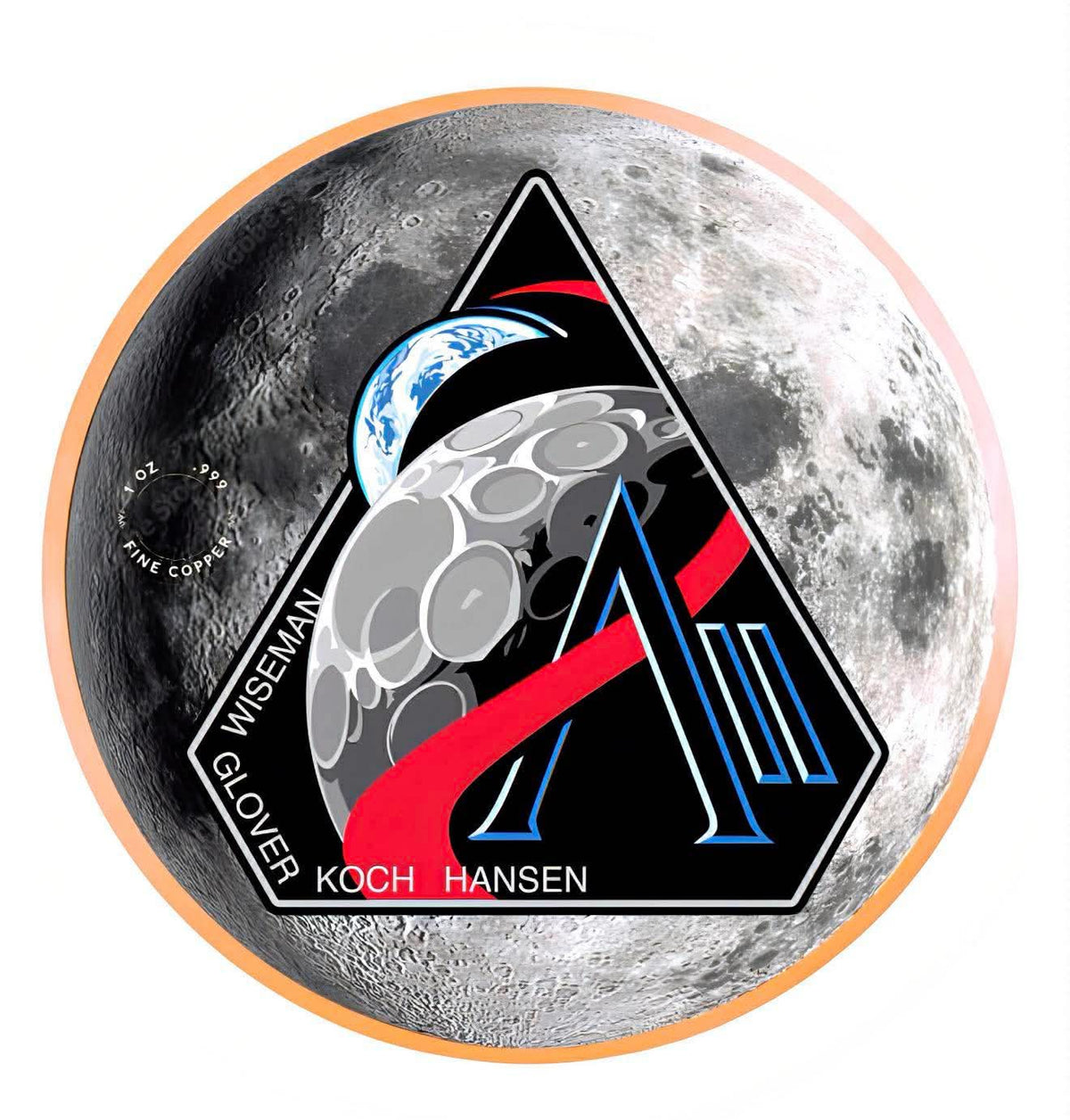 In Stock! Artemis II Colorized 1 oz Copper Round in Card