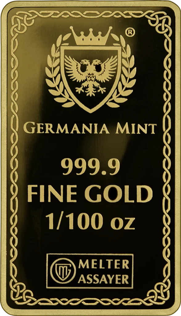 2026 Germania Gods Thor Minted 1/100 oz Gold Bar in Card