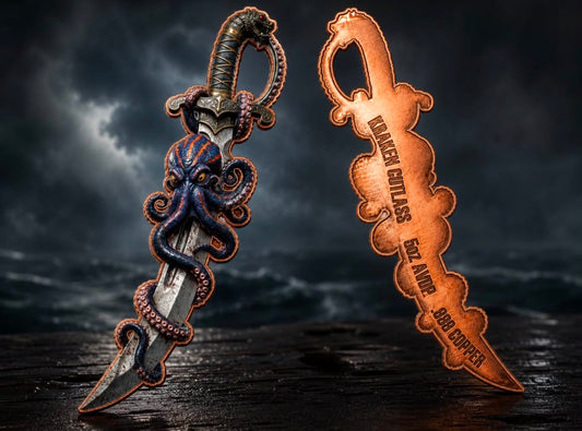 Kraken Cutlass Shaped 5 oz Copper Medal (07/01)