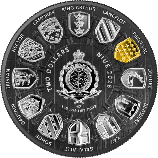 2026 Niue Camelot Sir Percival BU - Multimetal Edition 1 oz Silver Coin