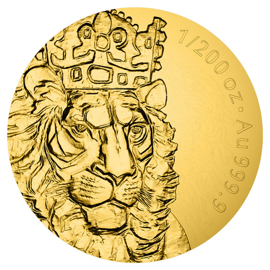 2026 Niue Czech Lion Incused 1/200 oz Gold Coin in Card