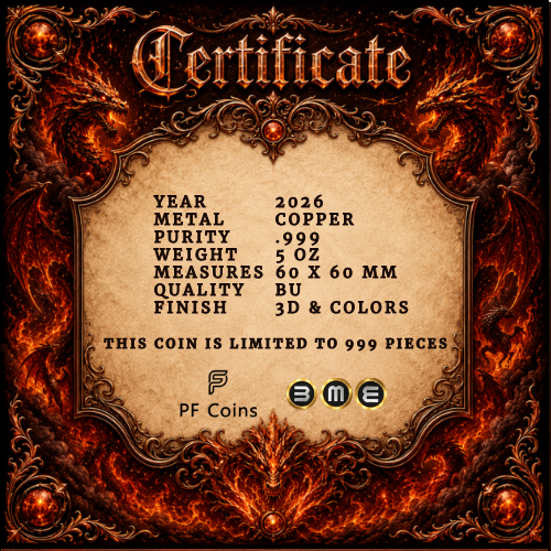 Dragons of Eternal Fire 5 oz Copper Bar (08/07)
