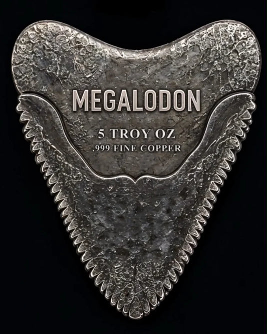 Megalodon Shark Tooth Shaped 5 oz Copper Medal