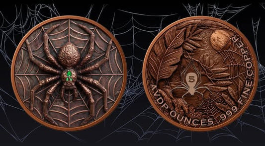 In Stock! 5 oz Glow in the Dark Spider Copper in Capsule