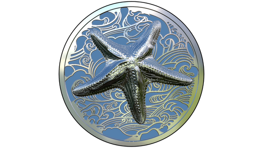2026 Pitcairn Islands Ocean Wonders Starfish UHR Proof 2 oz Silver Coin (08/07)
