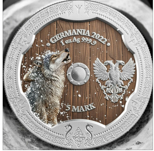In Stock! Germania Mint Snowfalls on Hildegard 1 oz Silver Double-Sided Colorized Art Coin (29 Mintage)