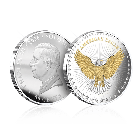 2026 Solomon Islands American Eagle BU Gold-Plated 10g CN Coin in Card