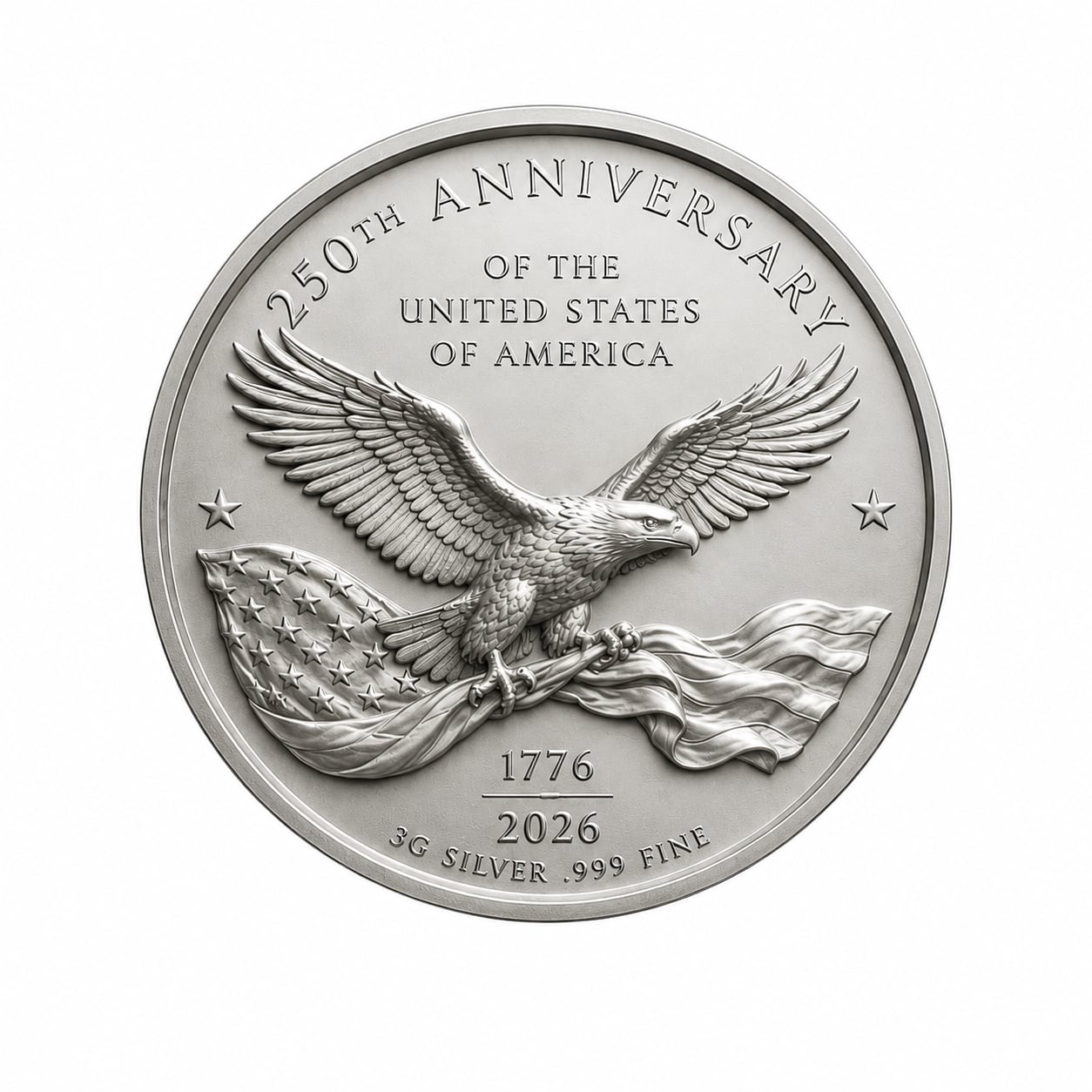 2026 250 Years of Liberty & Freedom 3g Silver Medal (06/26)