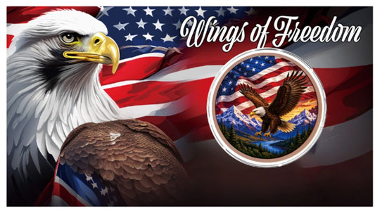 Wings of Freedom Colorized 1 oz Copper Round in Card (06/29)