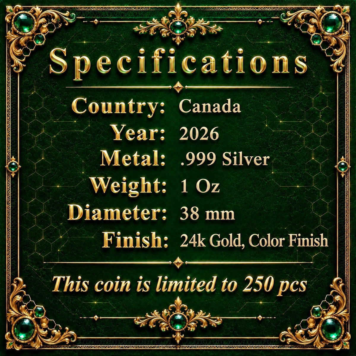 2026 Canada Maple Leaf The Emerald Bee Edition 1 oz Silver Coin