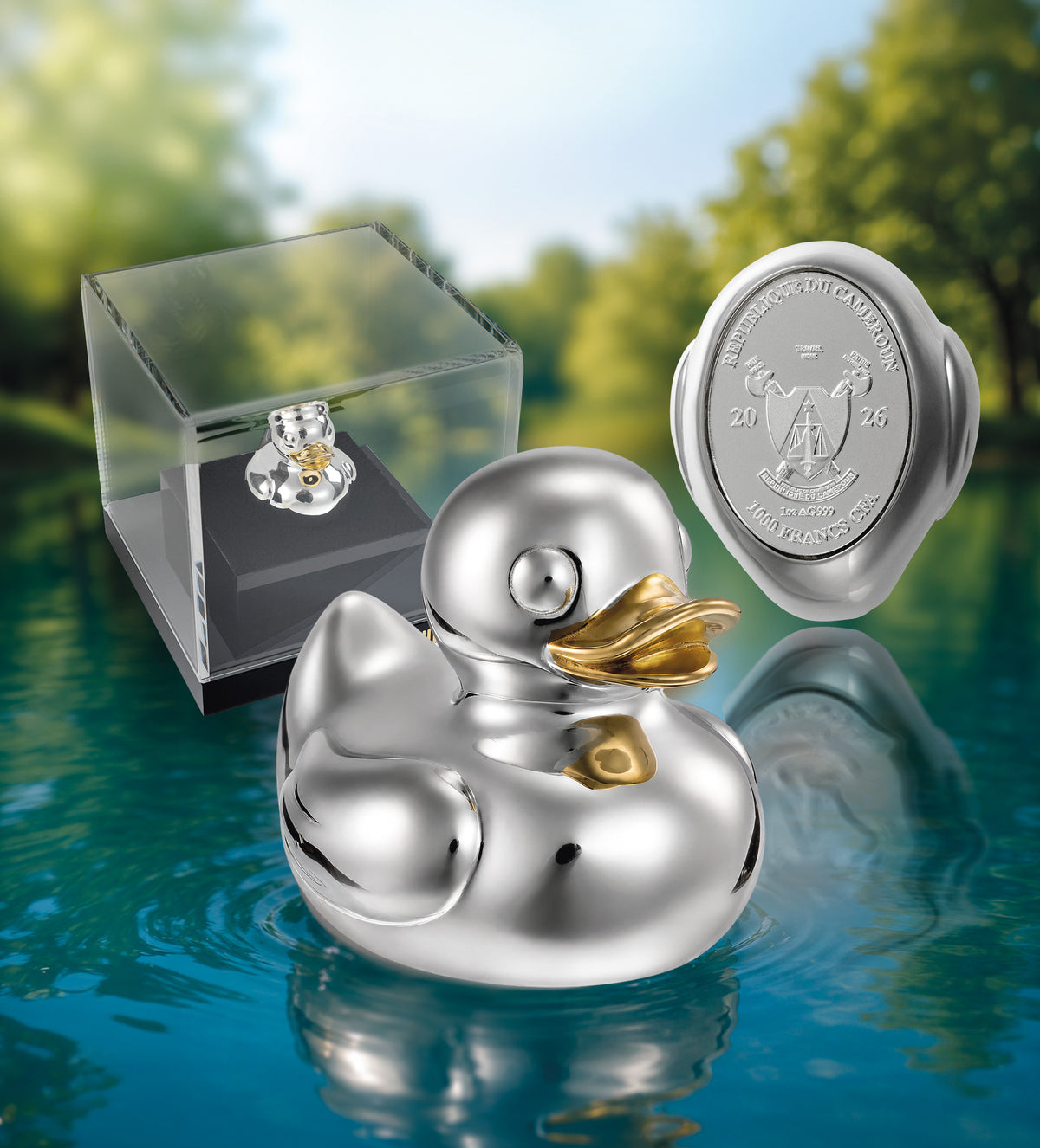2026 Cameroon 3D Rubber Duck 1 oz Silver Coin