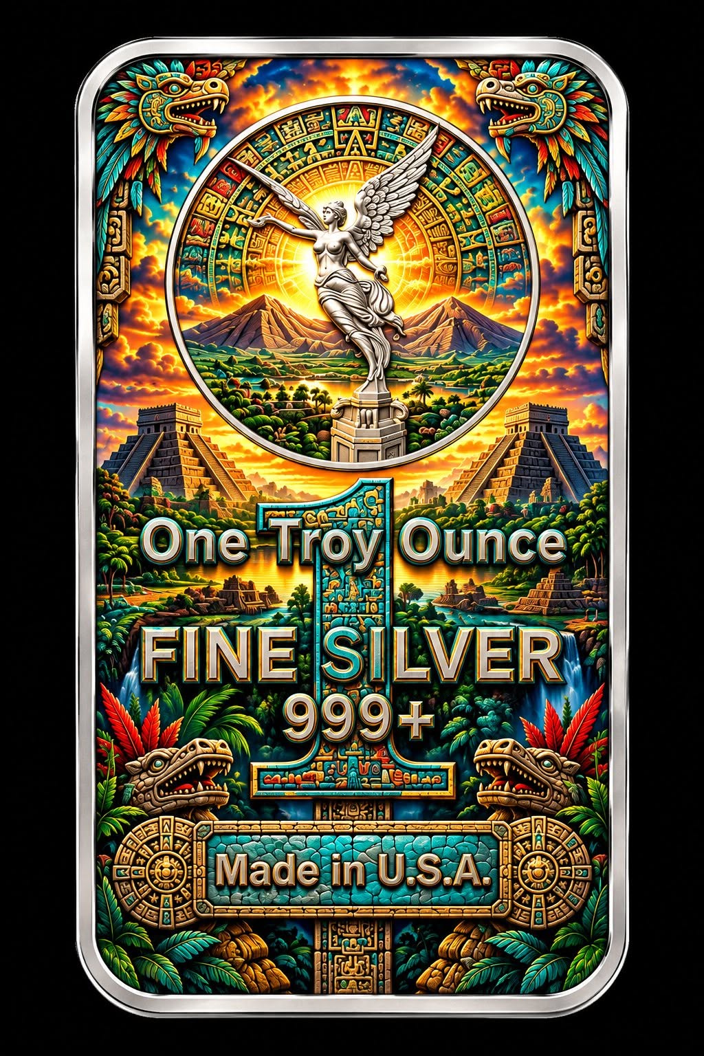 Highland Mint Aztec Libertad Queen 1 oz Silver Bar (299 Mintage)