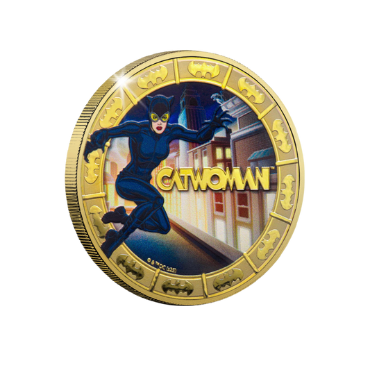 2025 Solomon Islands DC Catwoman Gold Plated 27.5g CN Coin in Card (07/13)