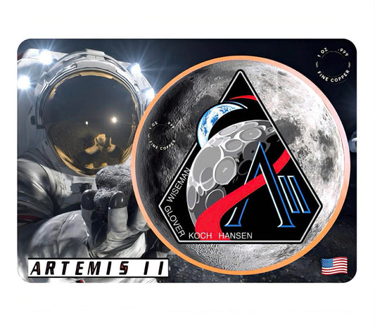 Artemis II Colorized 1 oz Copper Round in Card (04/14)