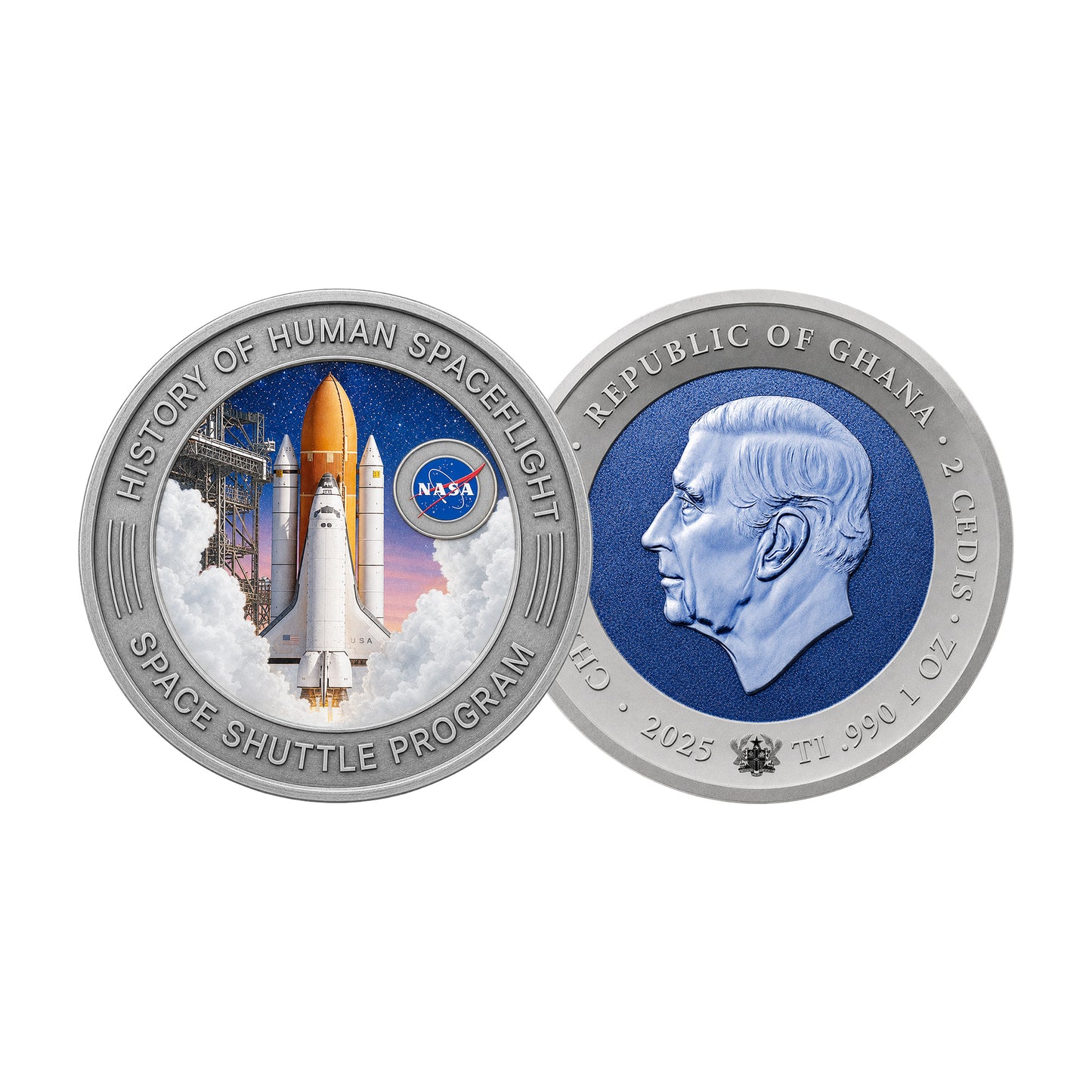 2025 Ghana History of Spaceflight 1 oz Titanium 12-Coin Set (06/16)
