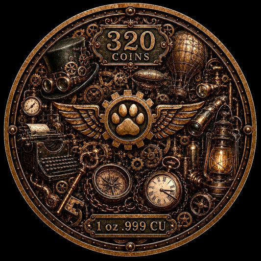New Series! Steampunk: Purrlock Holmes 1 oz Copper (5/26)