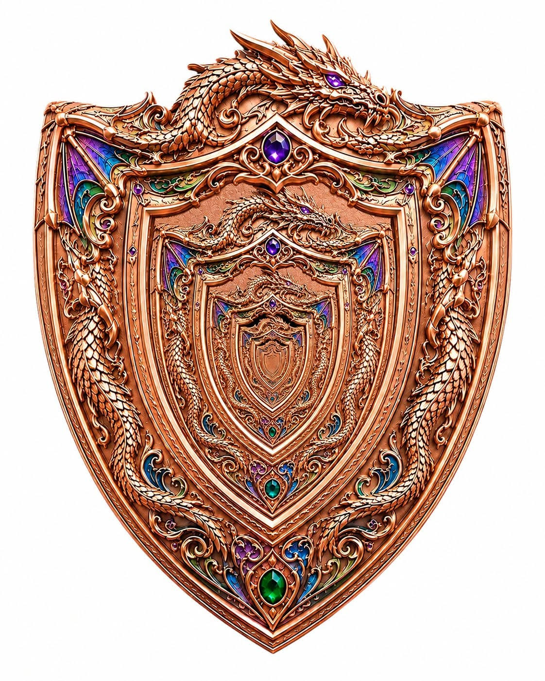 Dragon Shield of Infinity Shaped 3 oz Copper Medal (06/22)
