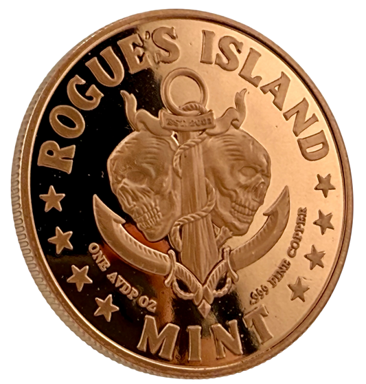 Steampunk Memento Mori HR Colorized 1 oz Copper Round (08/14)