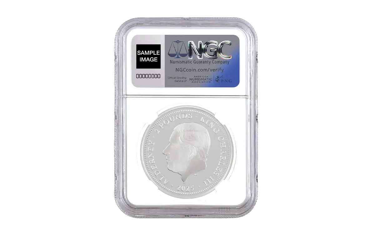 In Stock! 2025 Alderney Una & the Lion UHR Proof 1 oz Silver Coin NGC PF 70 UCAM FR