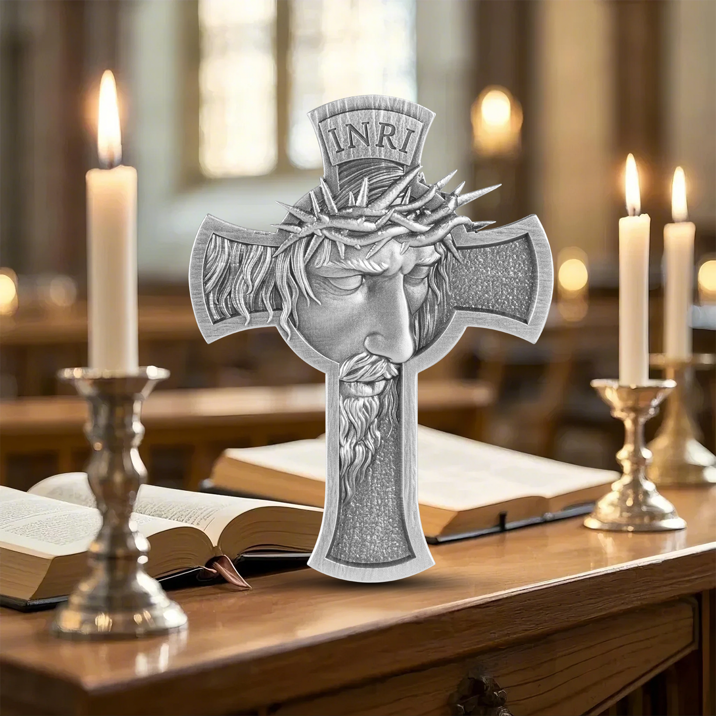 In Stock! 2025 Chad Jesus Cross Shaped 1 oz Silver Coin - Options: Original Mint Packaging