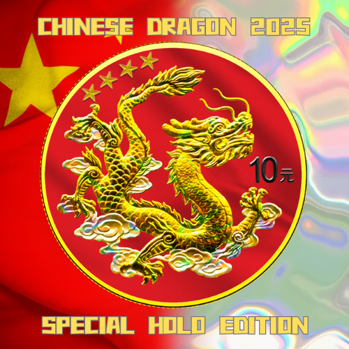 In Stock! 2025 China Dragon Special Holo Edition 1 oz Silver Coin (10/09)