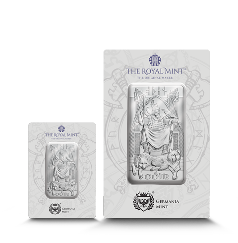 In Stock! Germania Mint Norse Gods Odin 1 oz Silver Bar in Card