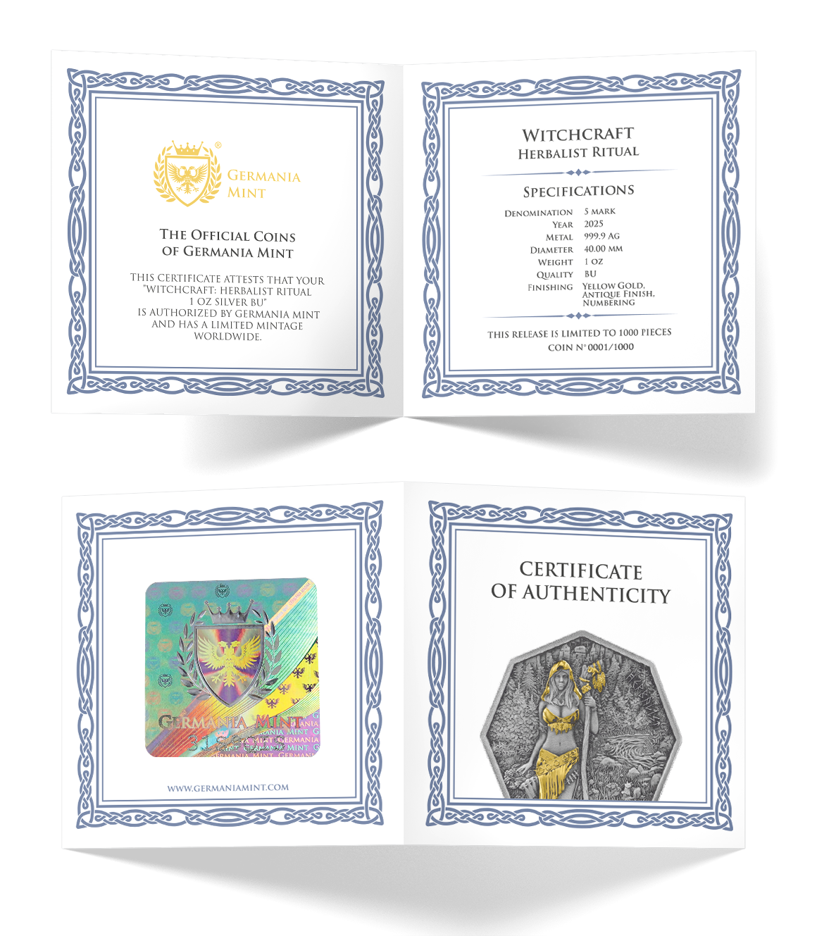 2025 Germania Witchcraft Herbalist Ritual Edition 1 oz Silver Coin