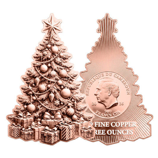 2026 Cameroon Christmas Tree Shaped 3 oz Copper Coin (06/10)