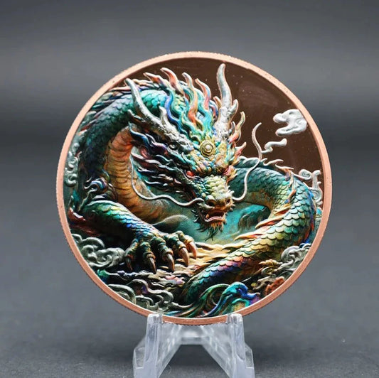 2025 Dragon Lore 5oz .999 Copper Hi-Relief Medal. Must see the back!