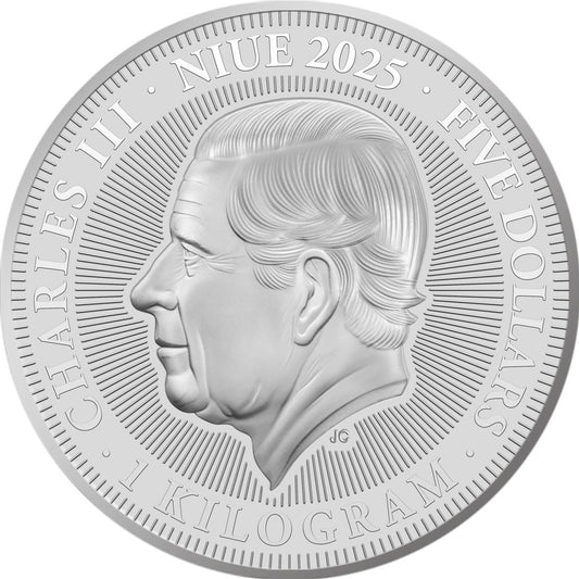 2025 Niue St. Paul's Cathedral 350th Ann. Reverse Proof 1 Kilo White Brass Coin (12/30)