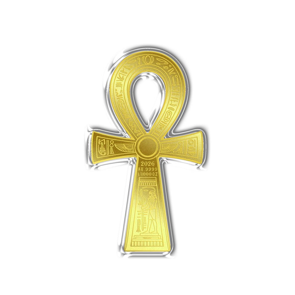 Ankh Shaped 1/1000 oz Gold Medal in Card (06/13)