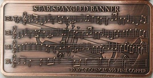 10oz Copper Star Spangled Flag in Capsule