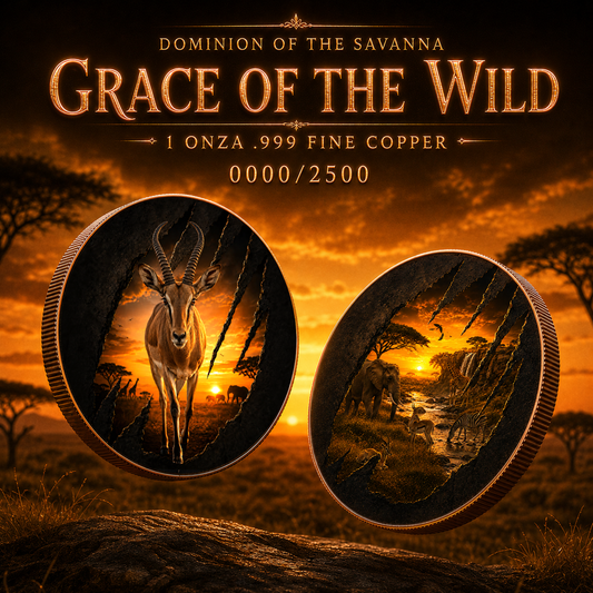 2026 Grace of the Wild Gazelle Colorized 1oz .999 Copper Colorized Medal in SLAB