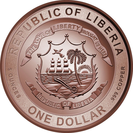 Gov Backed! 2026 Liberia Netherlands Friesian Horse 5 oz Copper Coin (05/06)