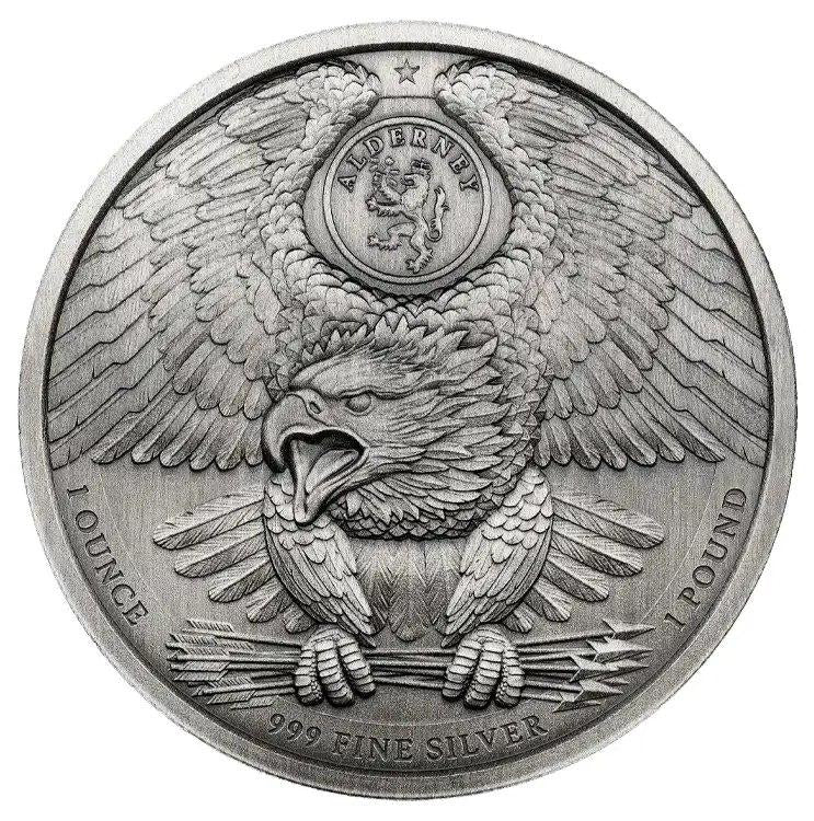 In Stock! 2025 Alderney Lady Liberty UHR by Jody Clark Enhanced Antiqued 1 oz Silver Coin