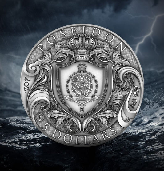 T&S 2026 Niue Poseidon Colorized 2 oz Silver Coin (05/18)