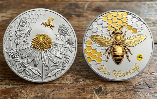In Stock! 2026 Bee Yourself Silver & Gold Gilded 1oz ADVP .999 Fine Copper Core Collectible Medal