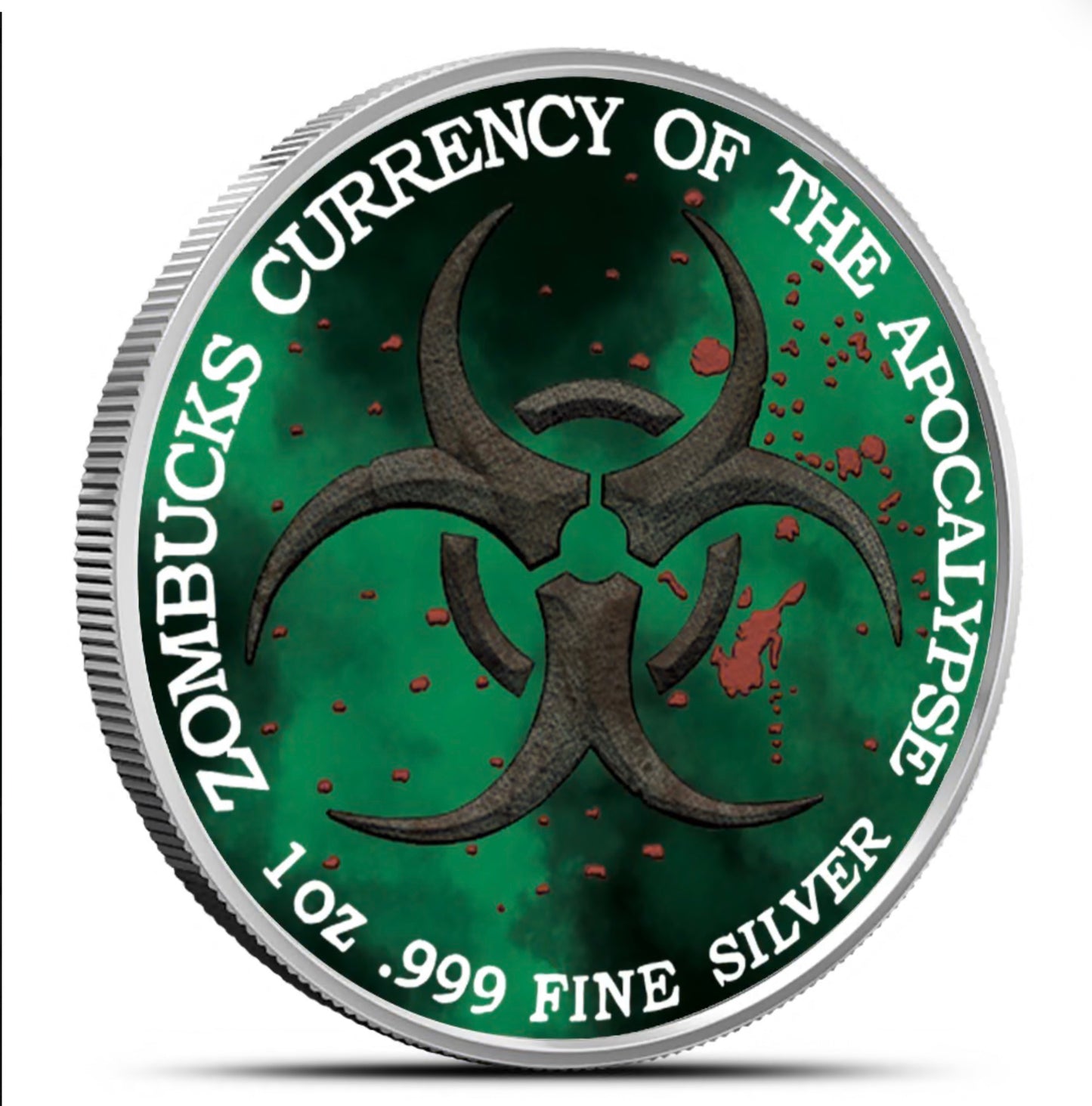 Zombucks World Necrowolf Round New 1 oz Silver Colorized